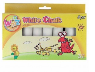 Woomz Pavement Chalks - 10.5 X 2cm - White - Pack Of 8