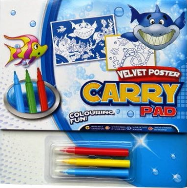 Grafix Colouring Velvet Poster Carry Pad With 3 Felt Tip Pens